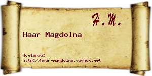 Haar Magdolna névjegykártya